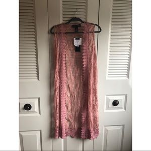 Light pink lace duster